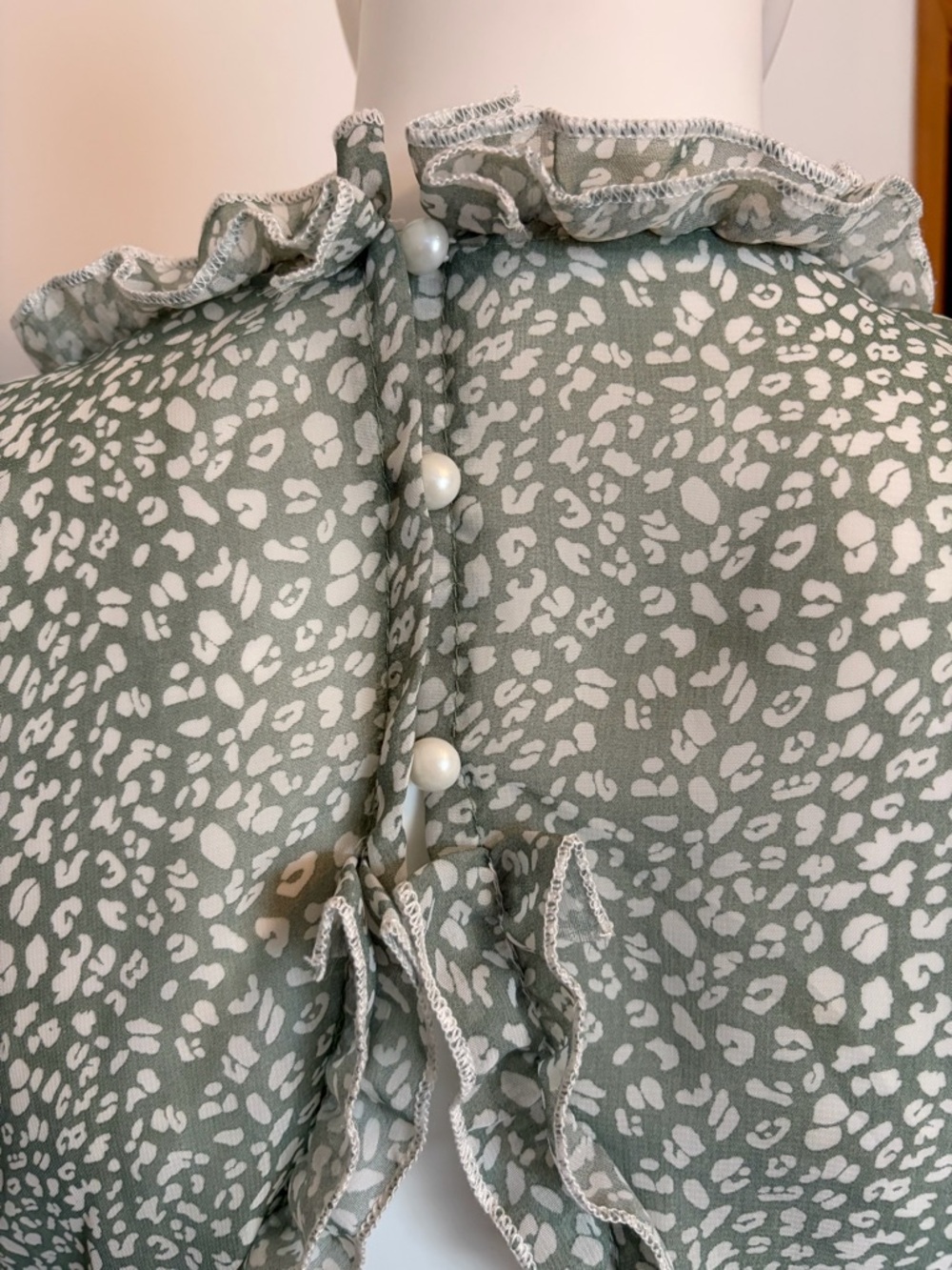 #564 Very Sexy Long Sleeve Ruffle Tiered Mini Dress in Sage Green with open back - Picture 10 of 13